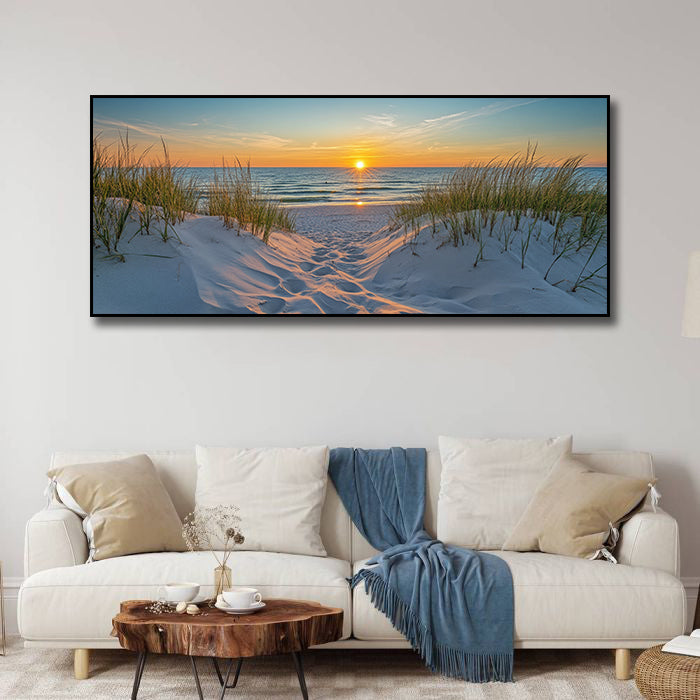 Framed 1 Panel - Sunset on a stunning beach