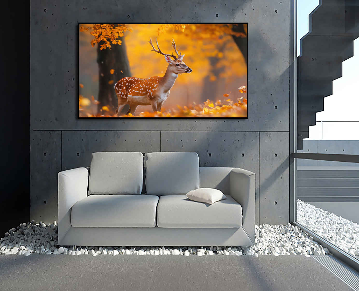 Framed 1 Panel - Sika Deer in Autumn