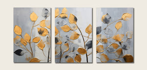 Framed 3 Panels - Texture Leaf