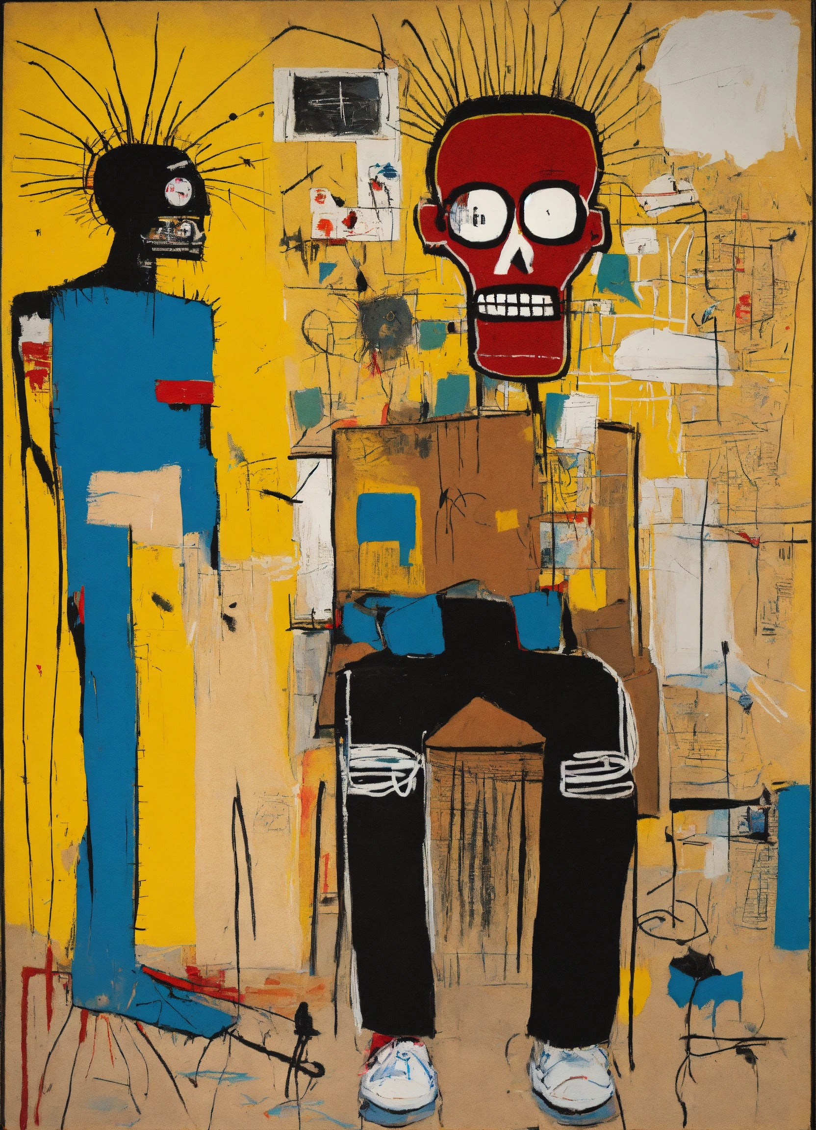 Framed 1 Panel - Graffiti - Jean Michel Basquiat