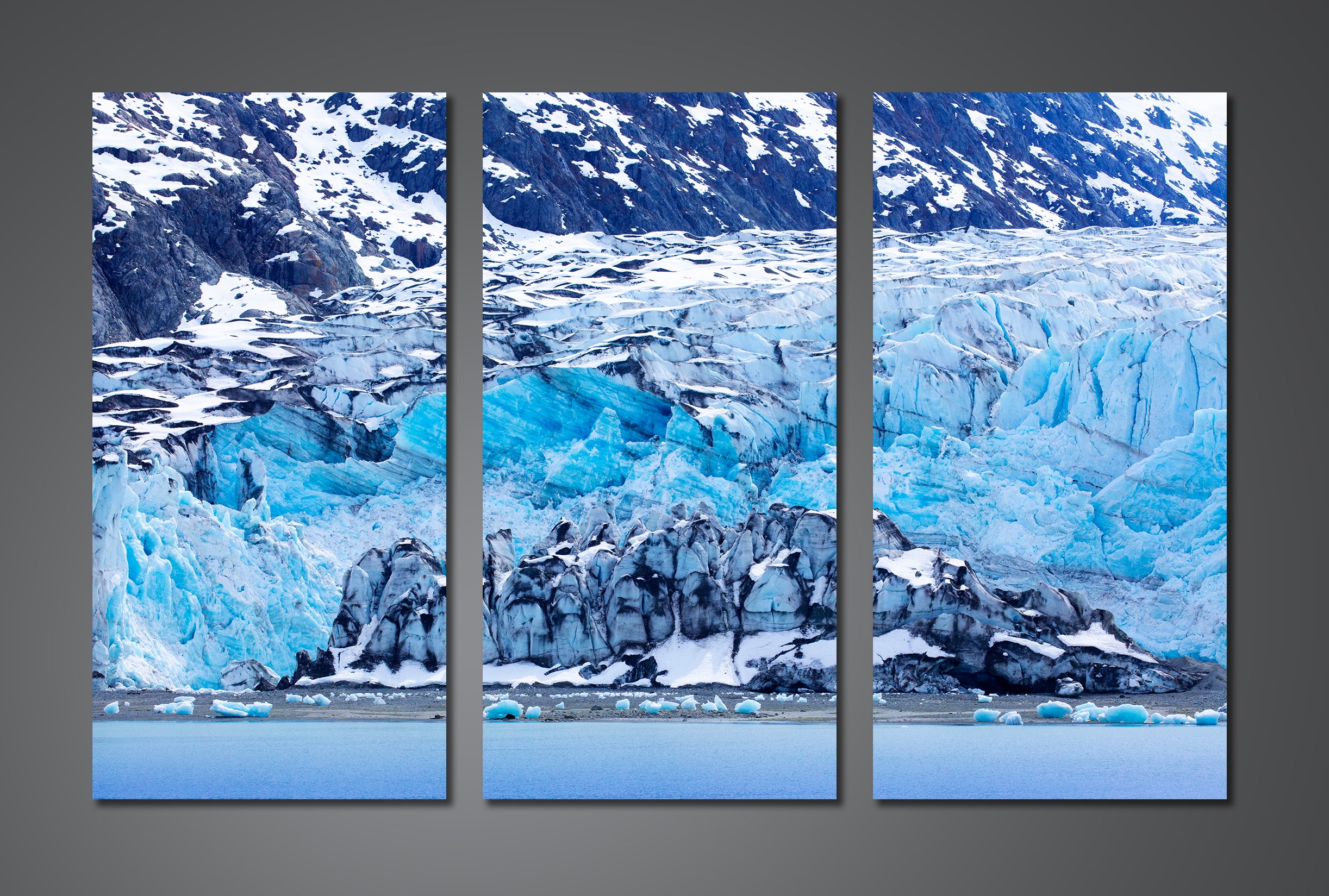 Framed 3 Panels - World Natural Heritage - Alaska Glacier Bay