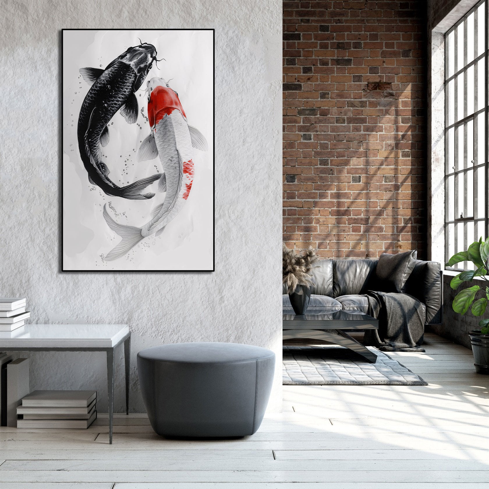 Framed 1 Panel -Japanese koi