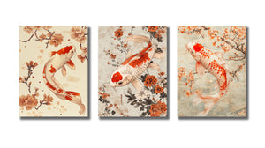 Framed 3 Panels - Japanese Koi