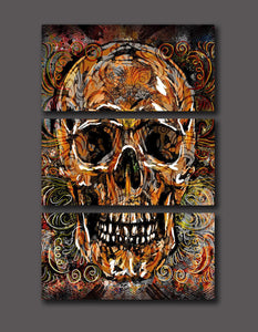 Framed 3 Panels - Skull Art