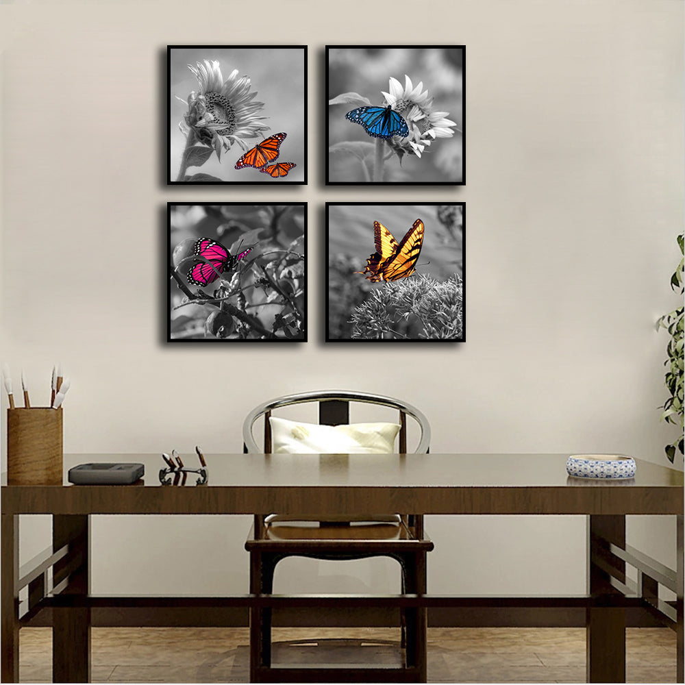 Framed 4 Panels - Butterfly