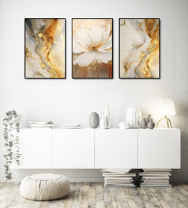 Framed 3 Panels - Floral