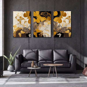 Framed 3 Panels - Gold Element Pattern