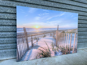 Framed 1 Panel - Finished Products - Outer Banks Beach at Sunrise from the Sand Dunes