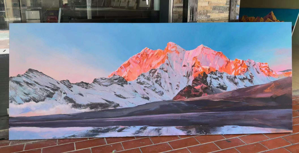 Framed 1 Panel - Acrylic Painting - New Zealand Southern Alps