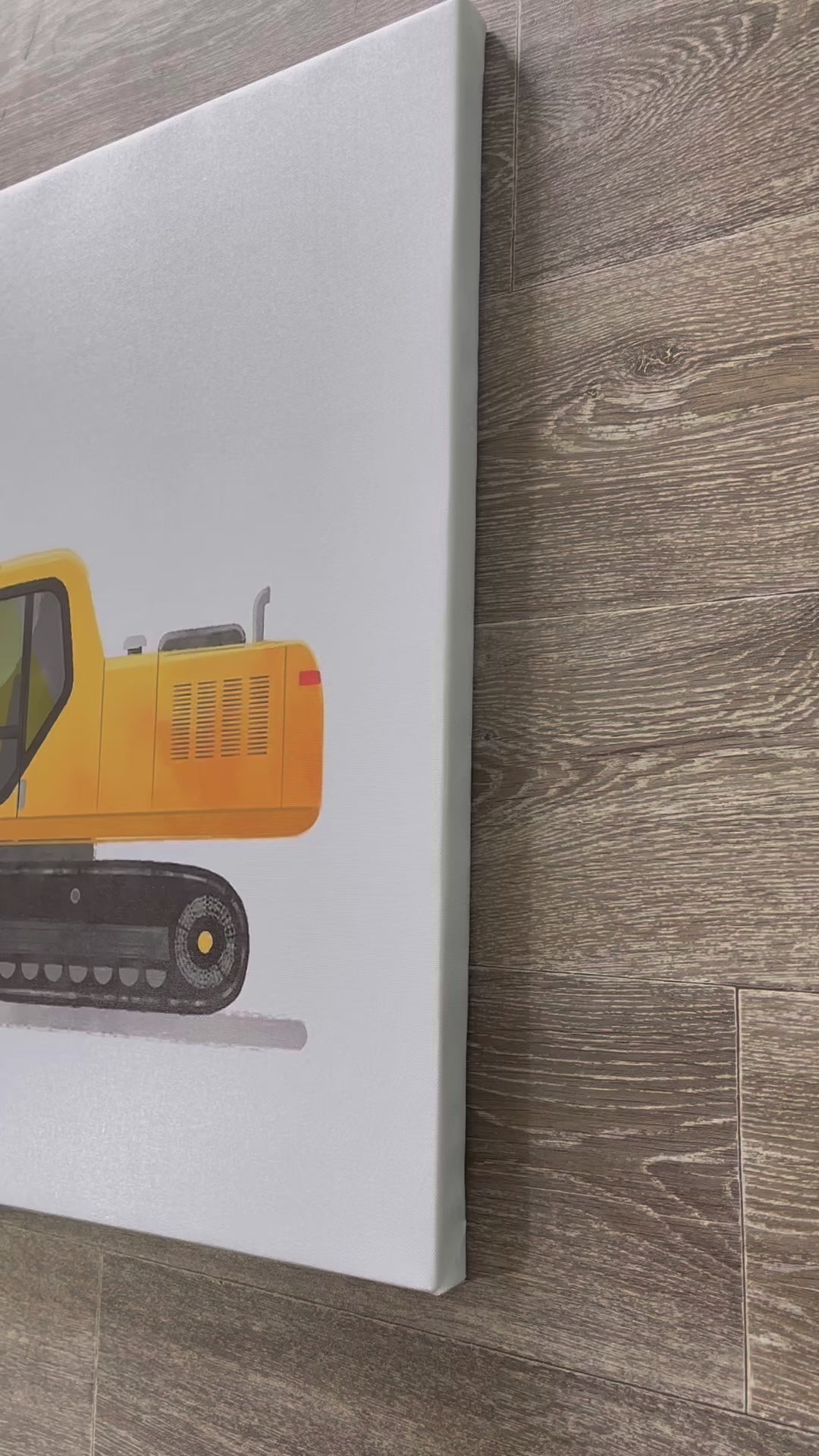 Framed 1 Panel - Kids Room - Cute Excavator