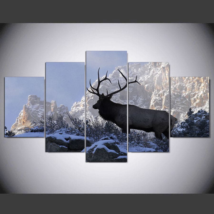 Framed 5 Panels - Deer