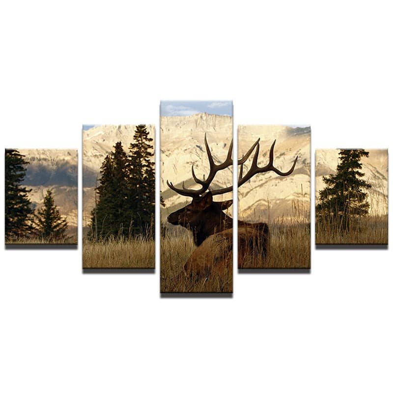 Framed 5 Panels - Deer