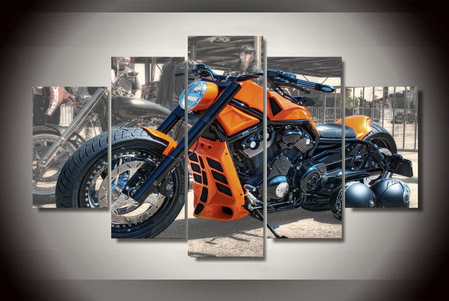 Framed 5 Panels - Harley Davidson