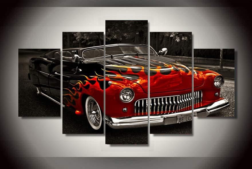 Framed 5 Panels - Classic Car