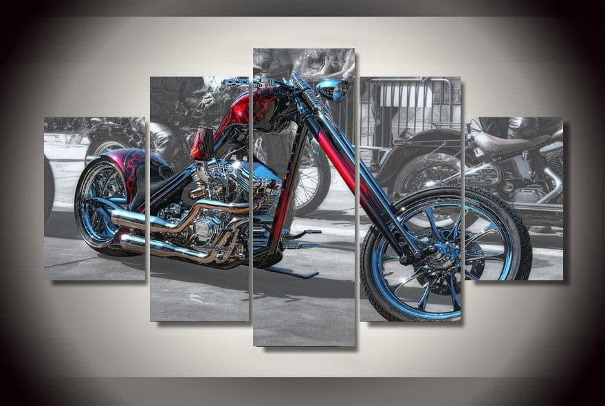 Framed 5 Panels - Harley Davidson