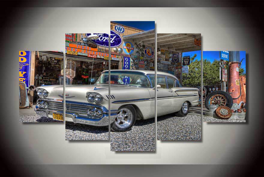 Framed 5 Panels - Chrysler Classic Car