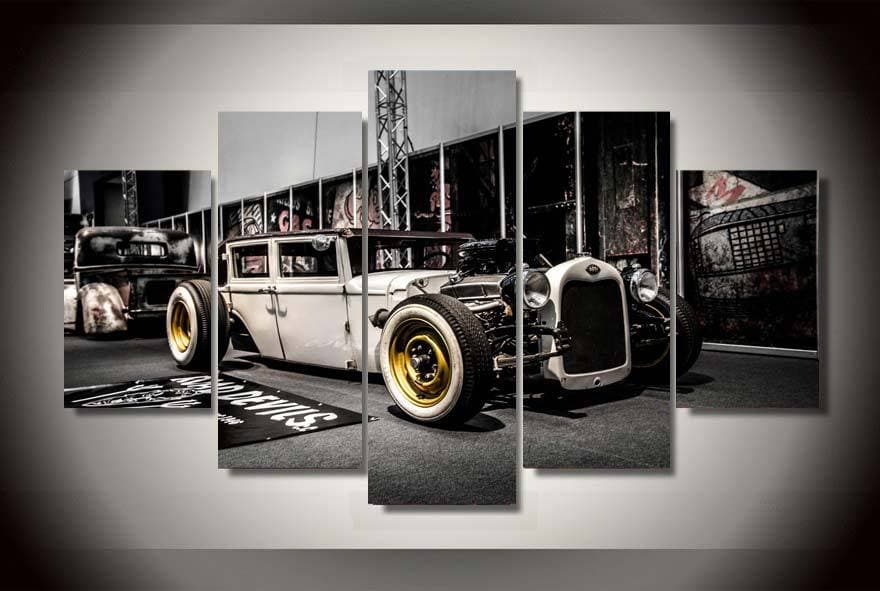 Framed 5 Panels - Classic Car