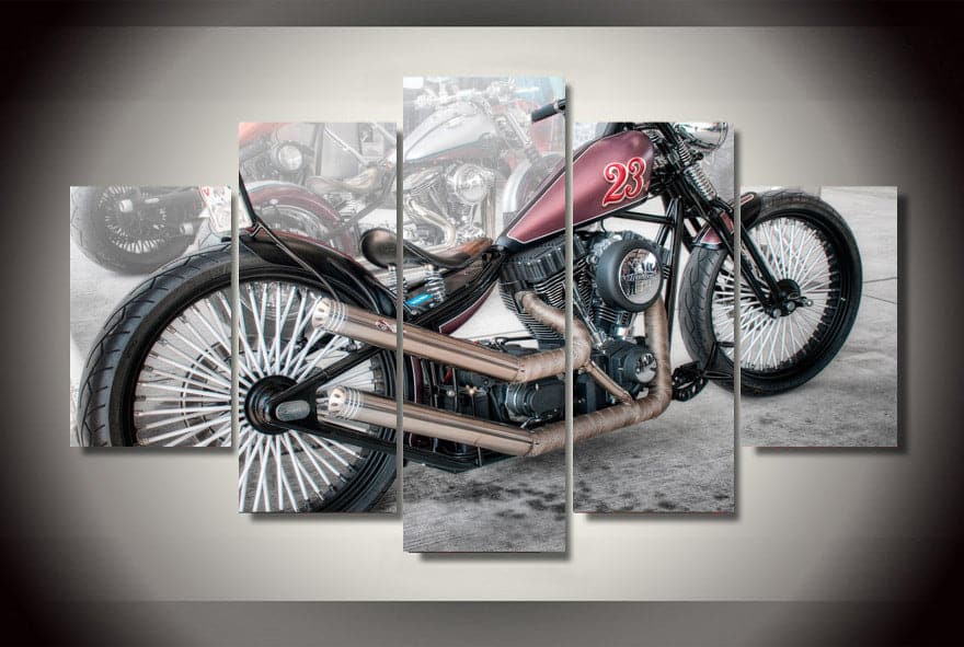 Framed 5 Panels - Harley Davidson