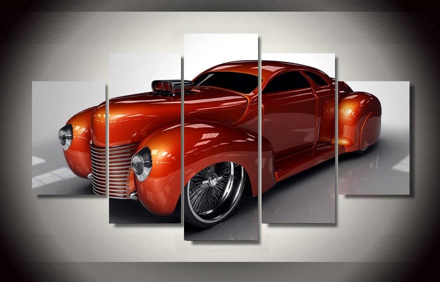 Framed 5 Panels - Classic Car