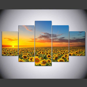 Framed 5 Panels - Face to the sun