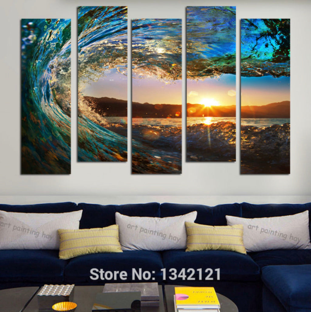 Framed 5 Panels - Seascape