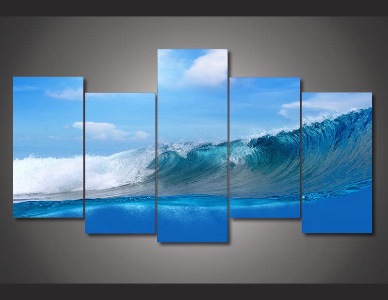 Framed 5 Panels - Wave