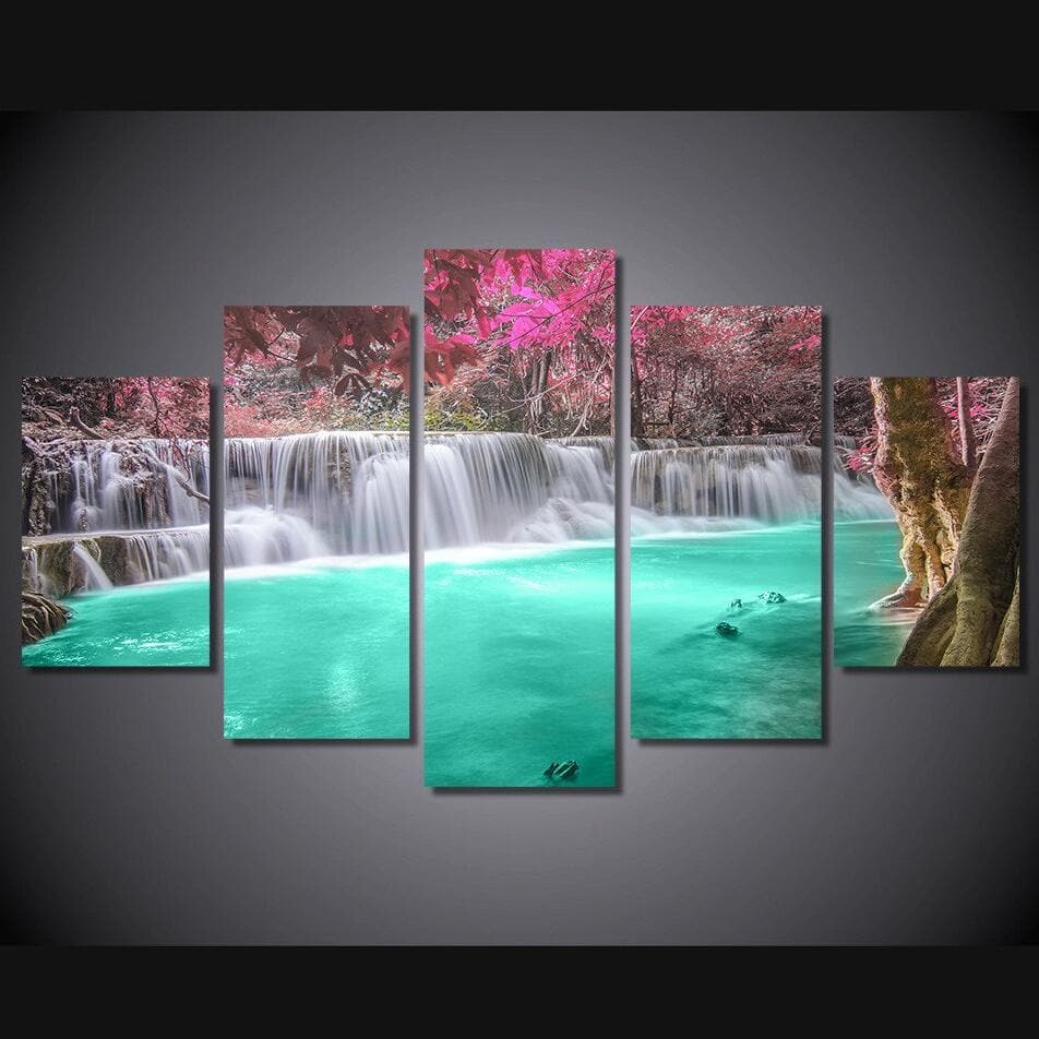 Framed 5 Panels - Water Fall