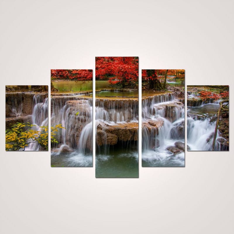 Framed 5 Panels - Water Fall