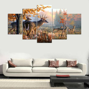 Framed 5 Panels - Deer