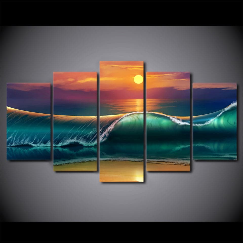 Framed 5 Panels - Seascape