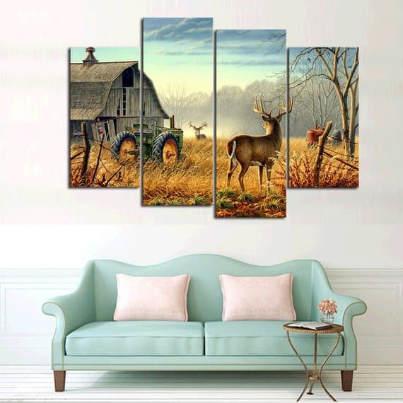 Framed 4 Panels - Deer