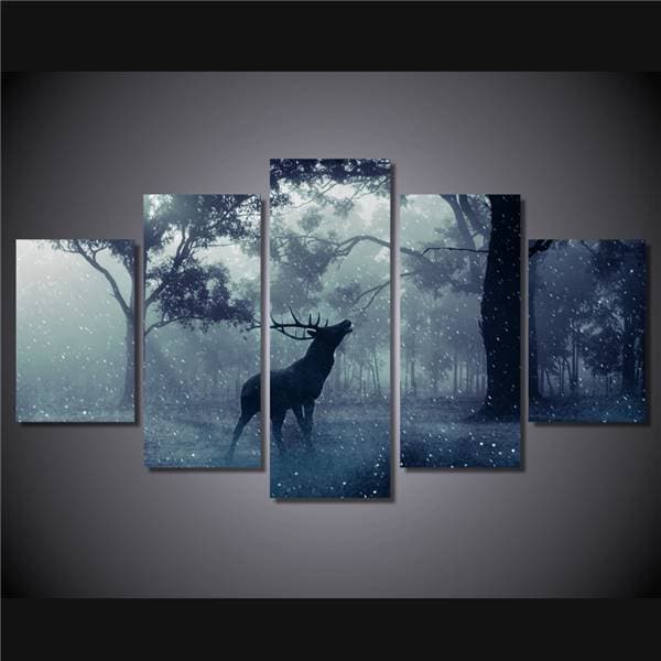 Framed 5 Panels - Deer