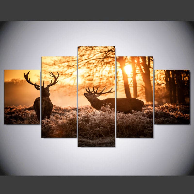 Framed 5 Panels - Deer