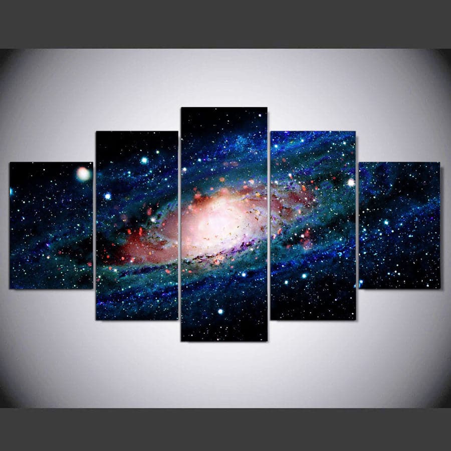 Framed 5 Panels - Galaxy