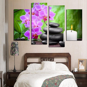 Framed 4 Panels - Flower