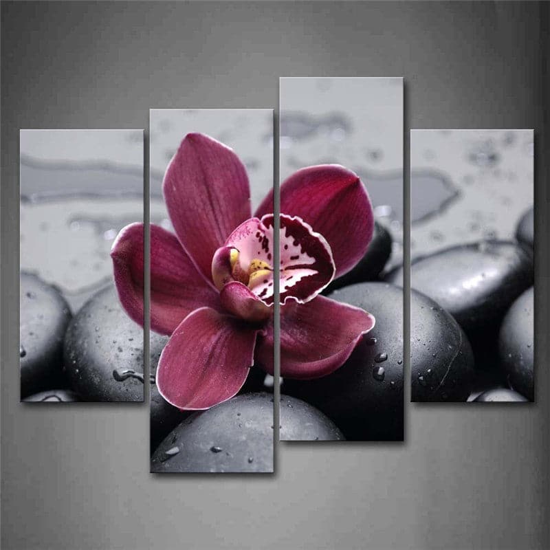 Framed 4 Panels - Flower