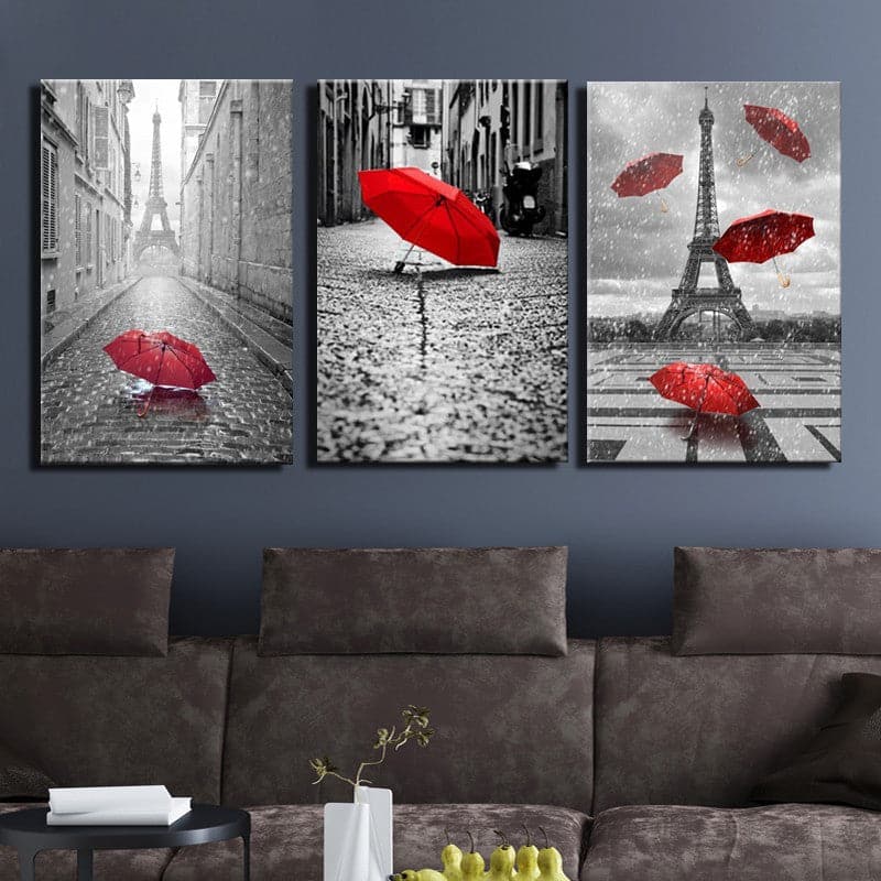 Framed 3 Panels - Raining Day