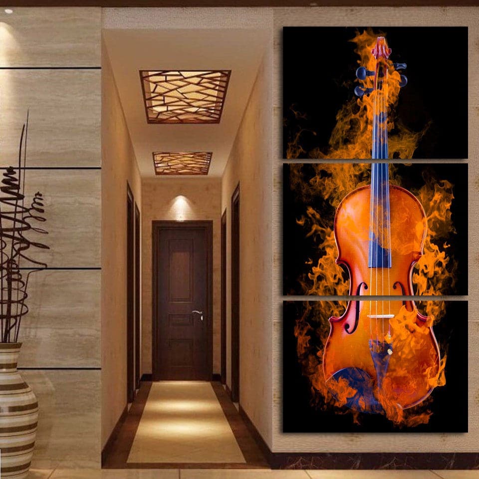 Framed 3 Panels - Guitar