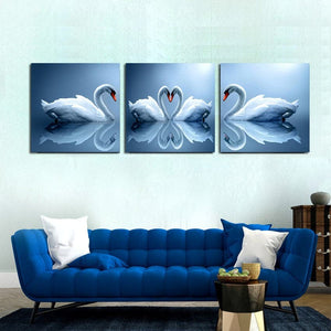 Framed 3 Panels - swans