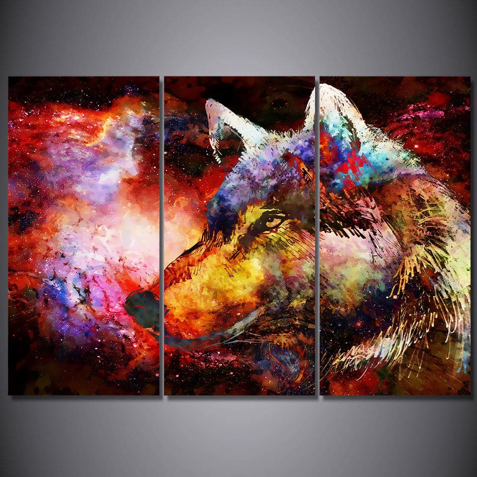 Framed 3 Panels - Wolf