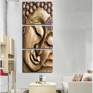 Framed 3 Panels - Buddha