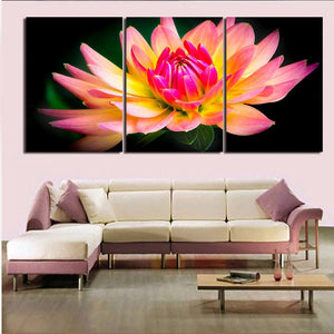 Framed 3 Panels - Lotus