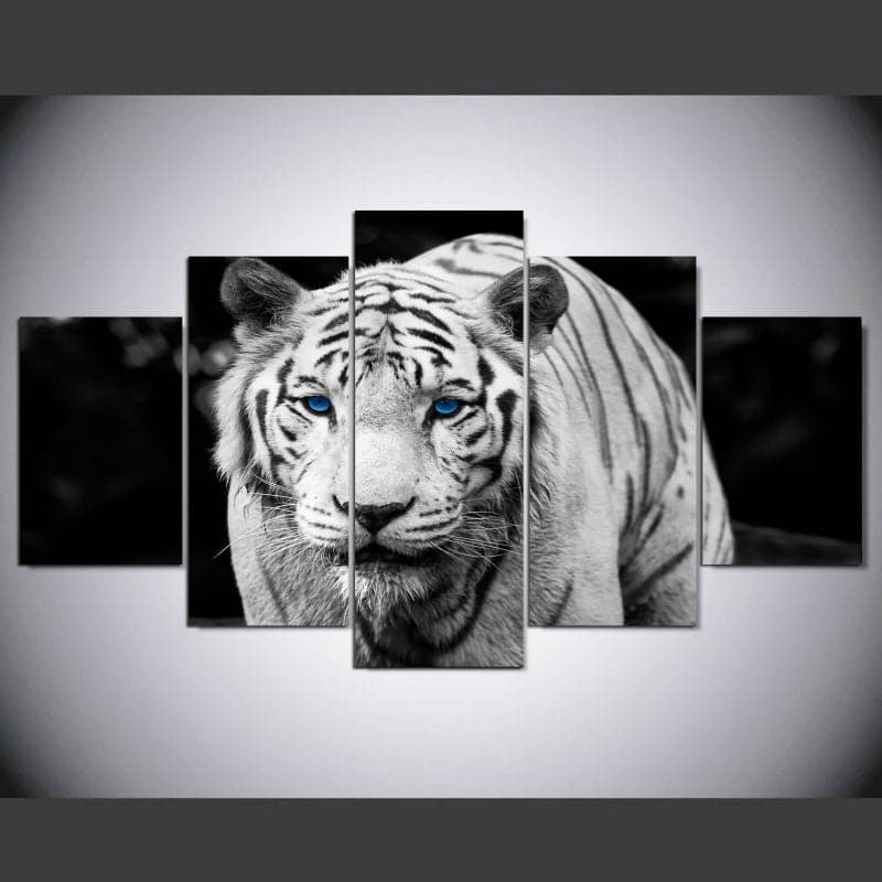 Framed 5 Panels - Tiger