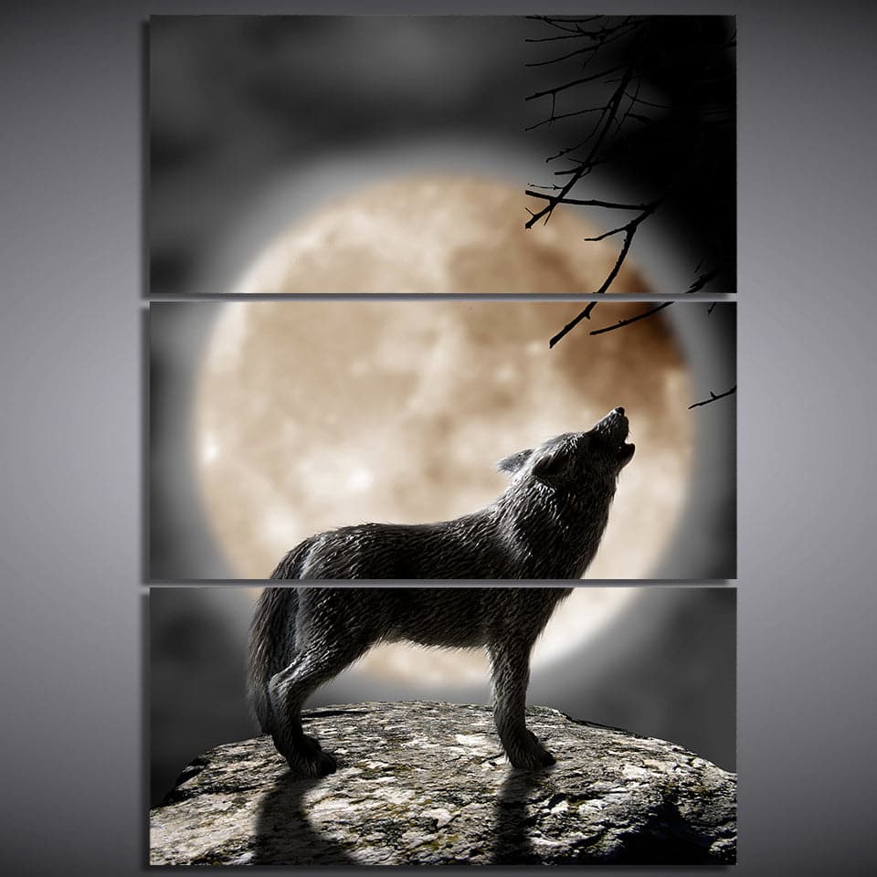 Framed 3 Panels - Wolf