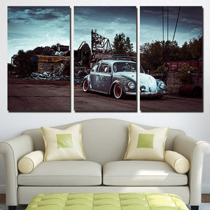 Framed 3 Panels - Volkswagen Beetle