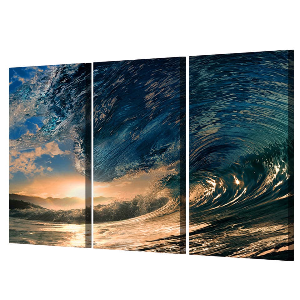 Framed 3 Panels - Wave – Love Print & Free shipping NZ