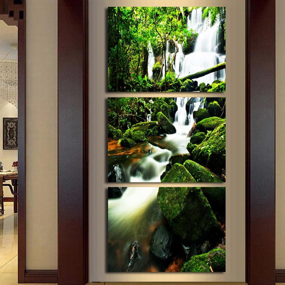 Framed 3 Panels - Water Fall