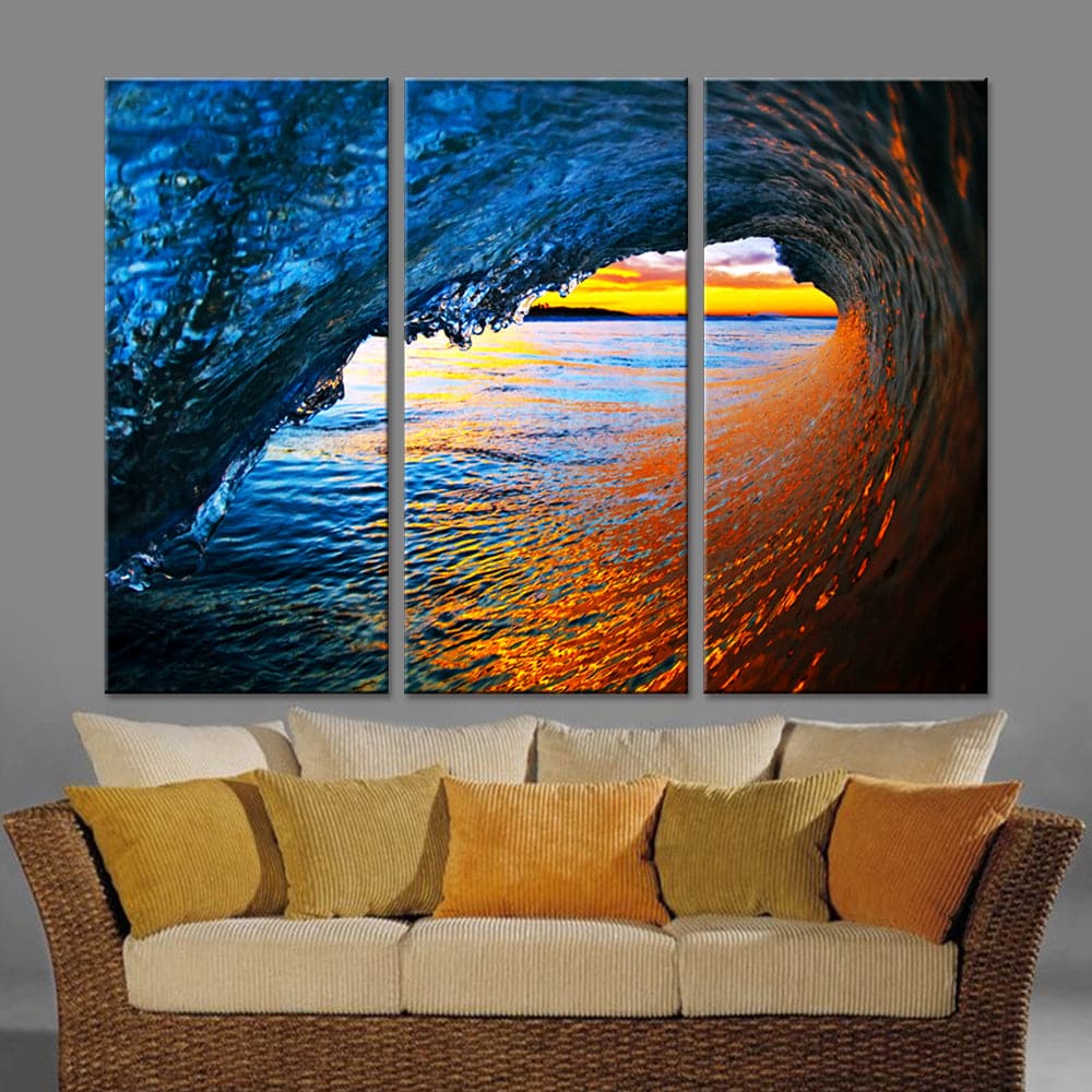 Framed 3 Panels - Wave