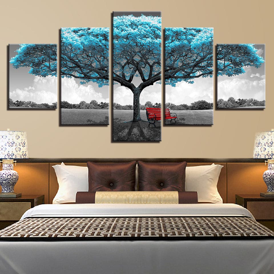 Framed 5 Panels - Tree