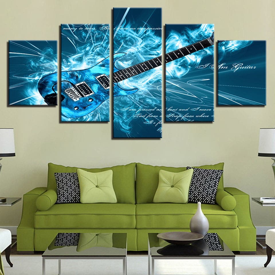 Framed 5 Panels - Guitar